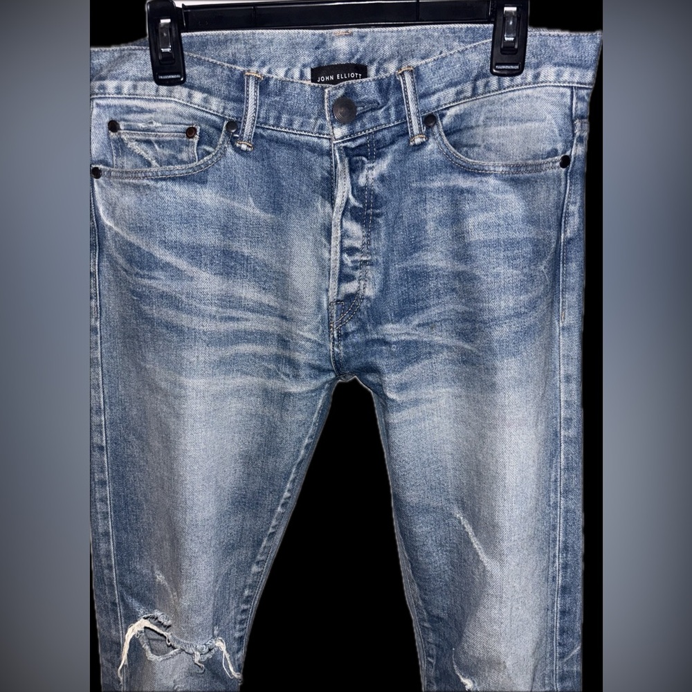 NWOT rare John Elliott 30x33.5” Japanese made selvedge denim jeans in cast 2 fit - Picture 6 of 16